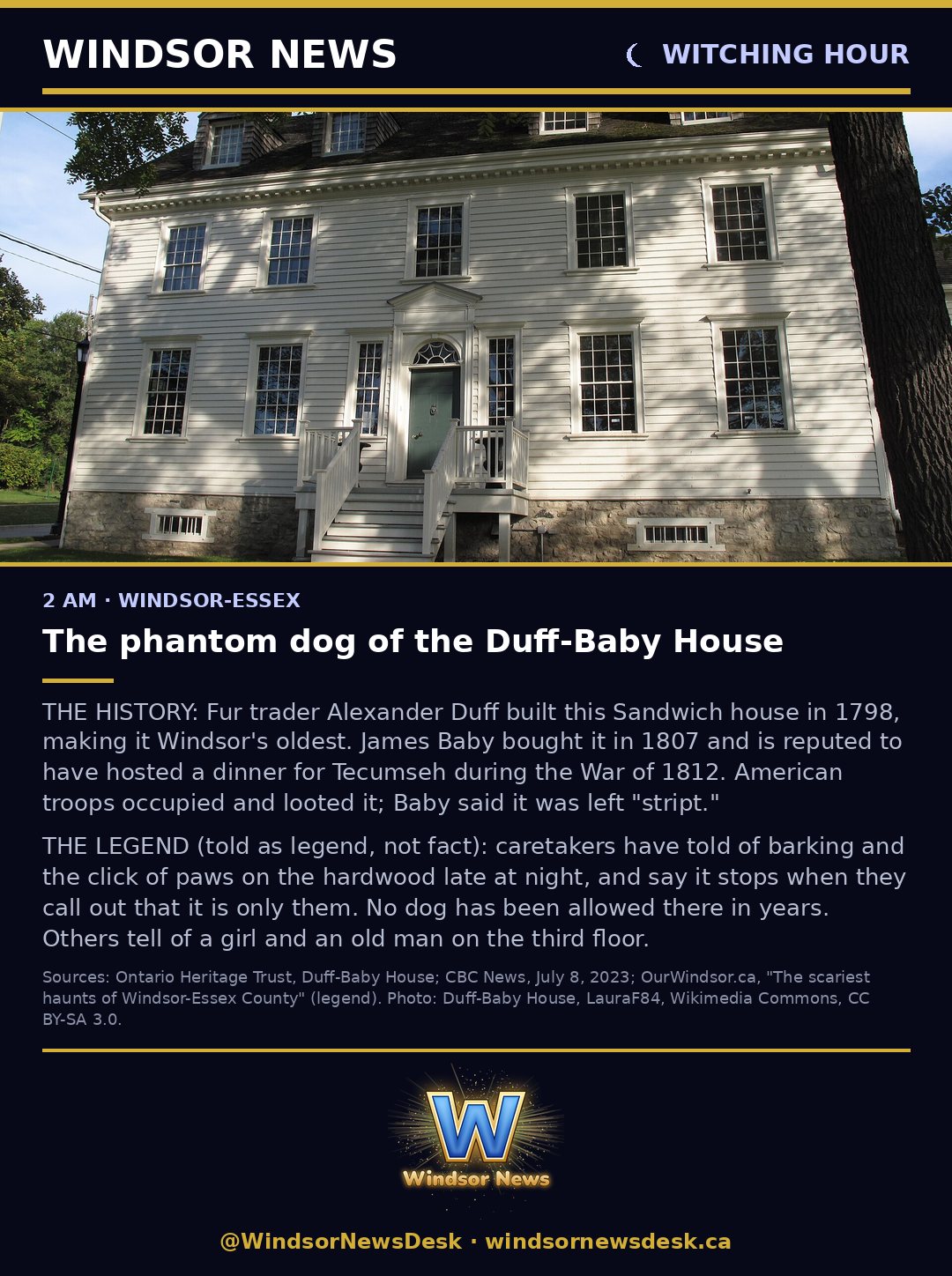 Windsor News card: Windsor's oldest house has a dog nobody can find