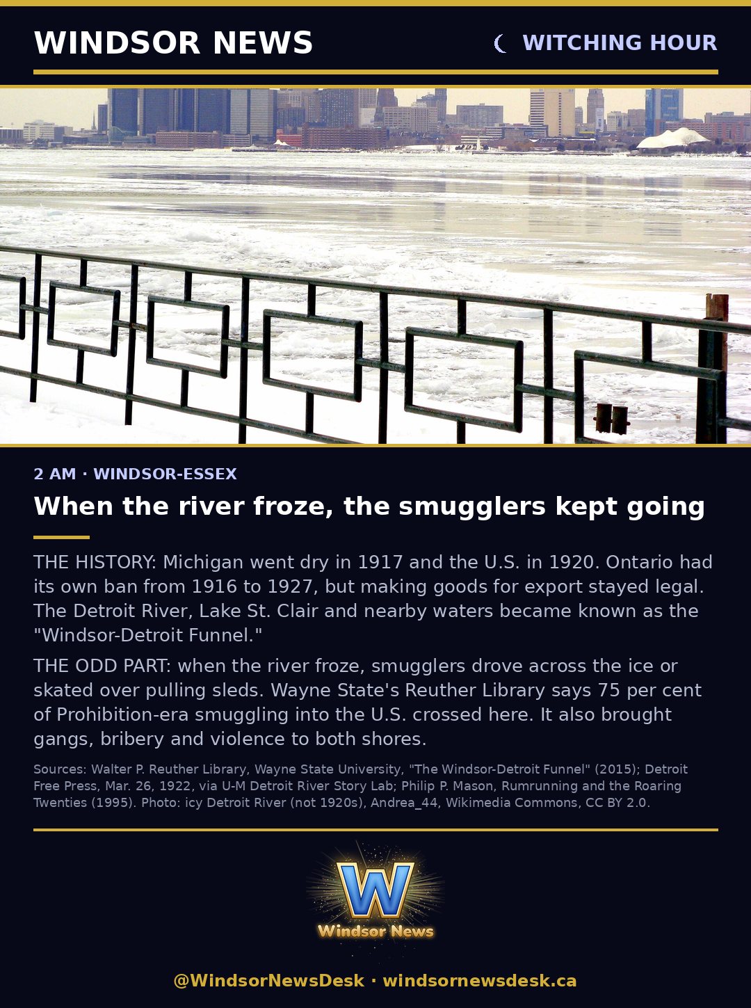 Windsor News card: Winter didn't stop Prohibition smugglers
