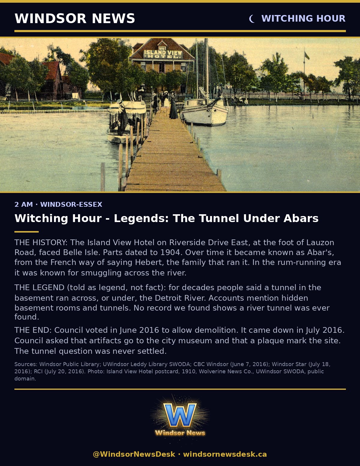 Windsor News card: Witching Hour - Legends