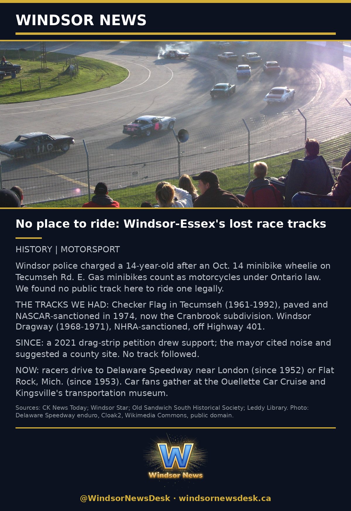 Windsor News card: No place to ride: Windsor-Essex's lost race tracks