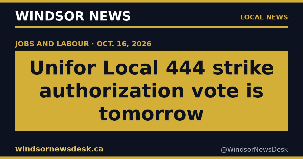 Unifor Local 444 strike authorization vote in Windsor Oct. 17